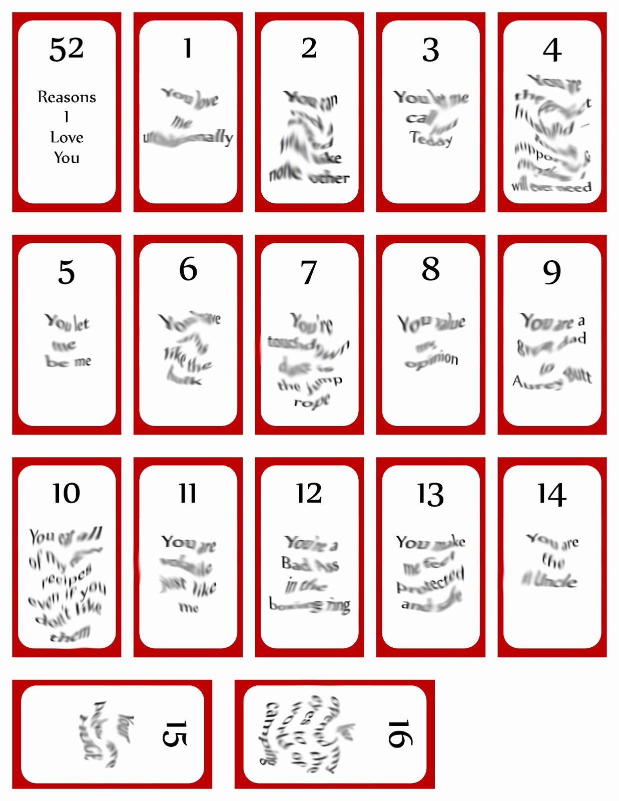The Stunning 52 Reasons Why I Love You Cards Printable Templates Free For 52 Reasons Why I Love Reasons Why I Love You 52 Reasons Why I Love You Why I Love You