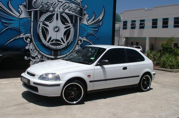 Honda Civic With Ozzy Racing Rsgt Gloss Black Wheels Honda Civic Honda Civic Rims Black Wheels