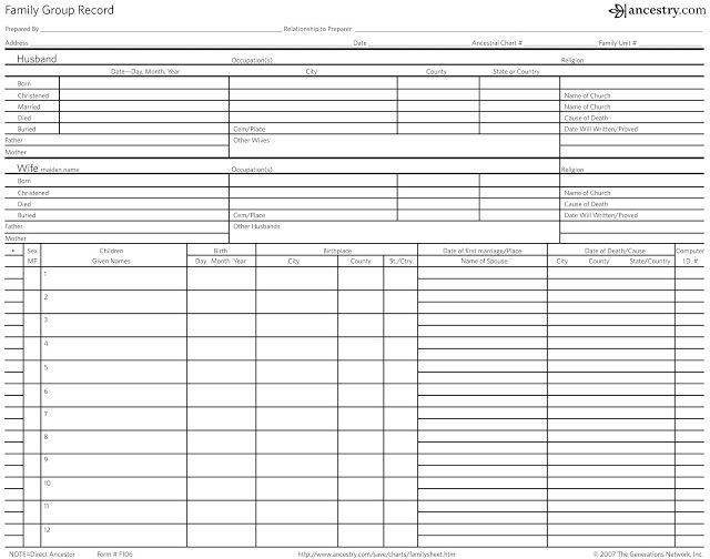 Free Family Group Record From Ancestry Com Teach Me Genealogy Genealogy Family Genealogy Family Tree Genealogy