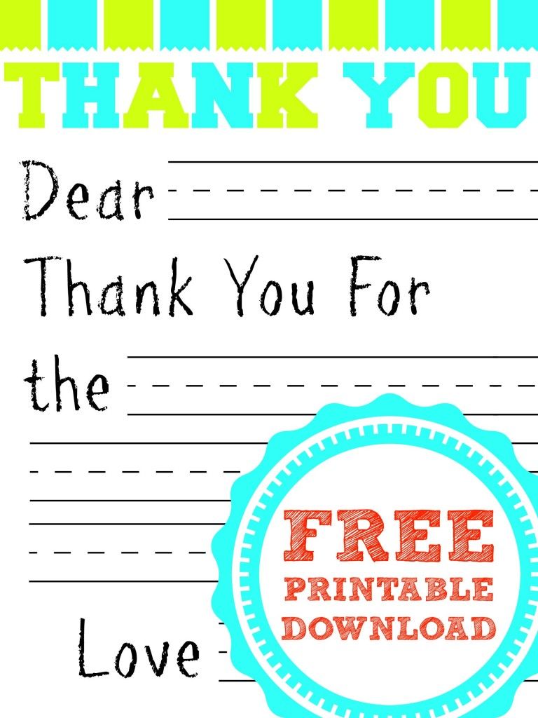 Free Printable Thank You Card For Kids Thank You Cards From Kids Print Thank You Cards Birthday Thank You Cards