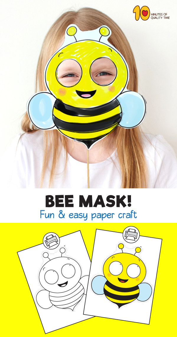 Bee Printable Paper Mask Bee Crafts For Kids Paper Mask Bees For Kids