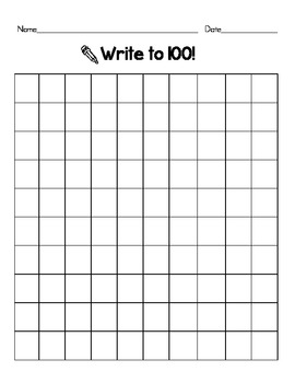 Blank 100 Chart 100 Chart Printable Hundreds Chart Printable Math Template