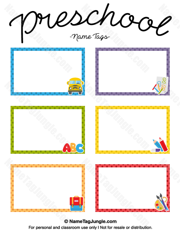 Printable Preschool Name Tags Preschool Name Tags Kindergarten Name Tags Name Tag Templates