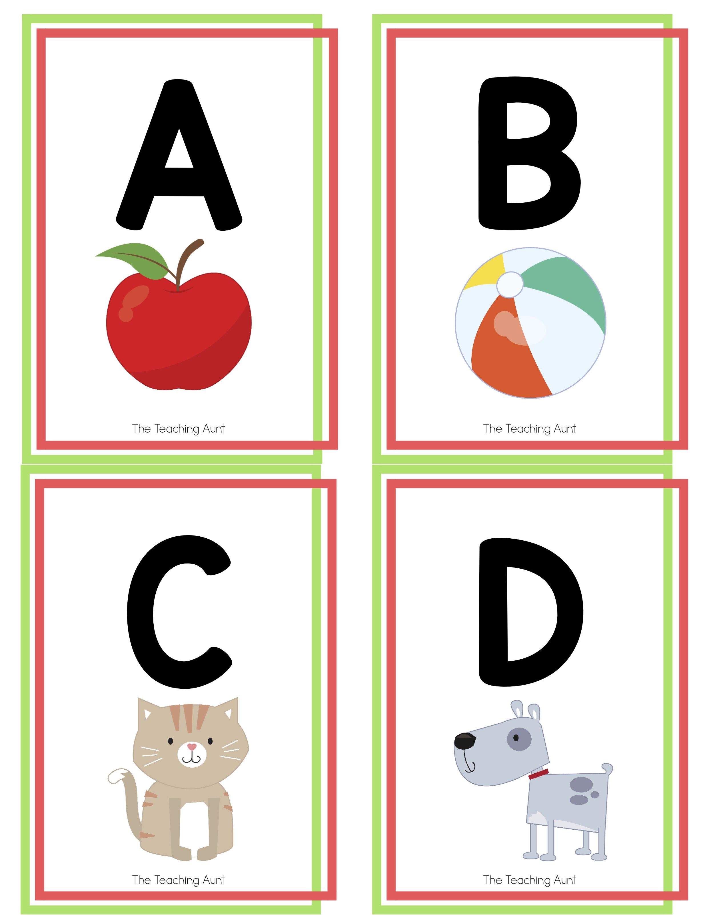 Alphabet Flashcards Free Printable The Teaching Aunt Alphabet Flashcards Printable Flash Cards Flashcards