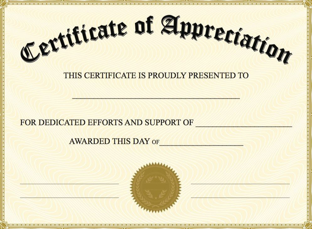 Editable Certificate Of Appreciation Template Editable Certificates Certificate Of Appreciation Certificate Templates