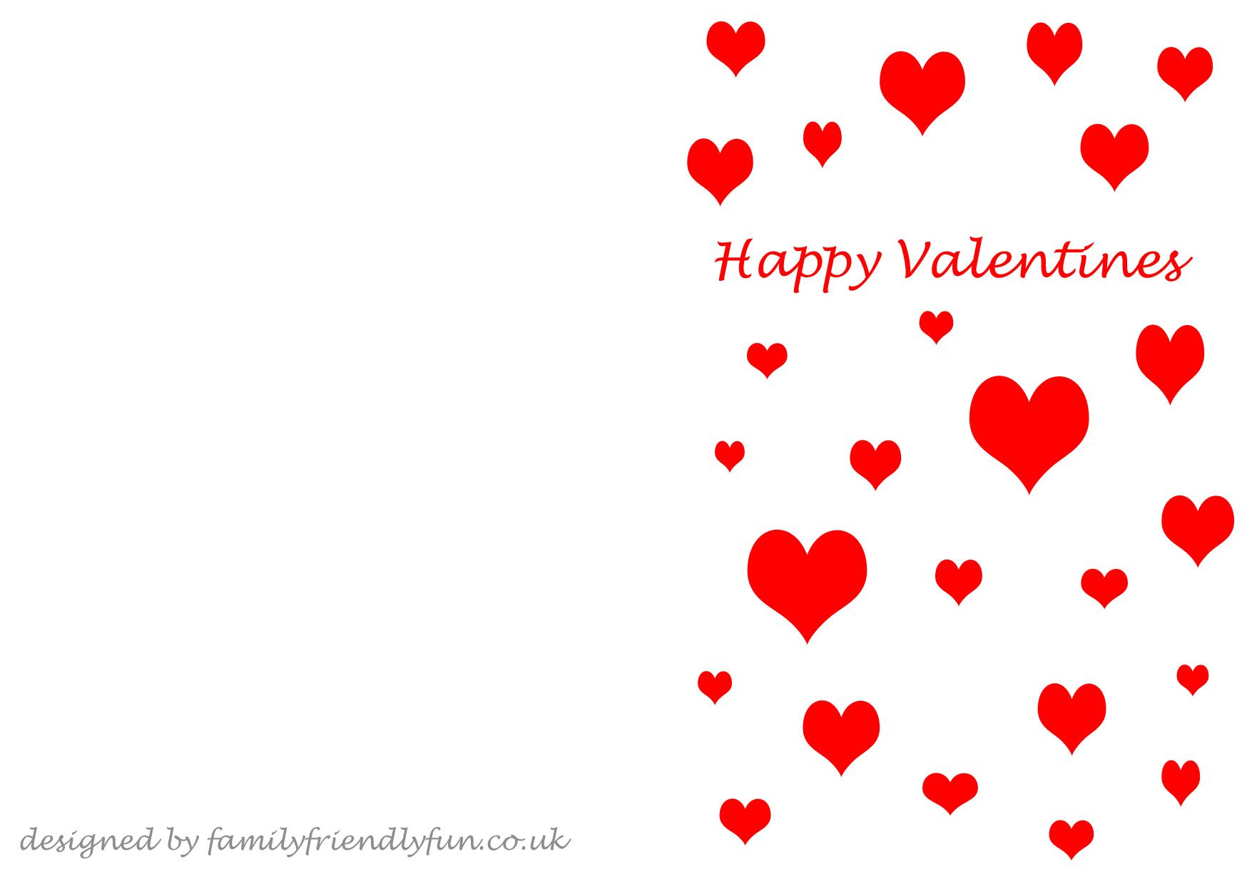 Familyfriendlyfun Co Uk Valentine Card Template Printable Valentines Cards Free Printable Valentines Cards