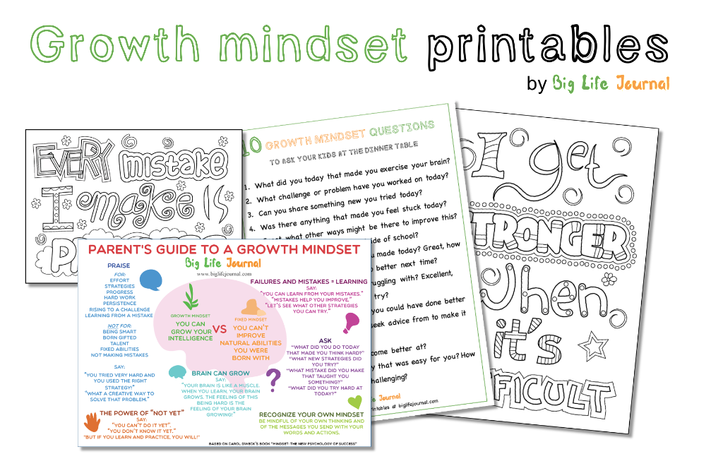 Big Life Journal Printables Resources Teaching Growth Mindset Growth Mindset Life Journal