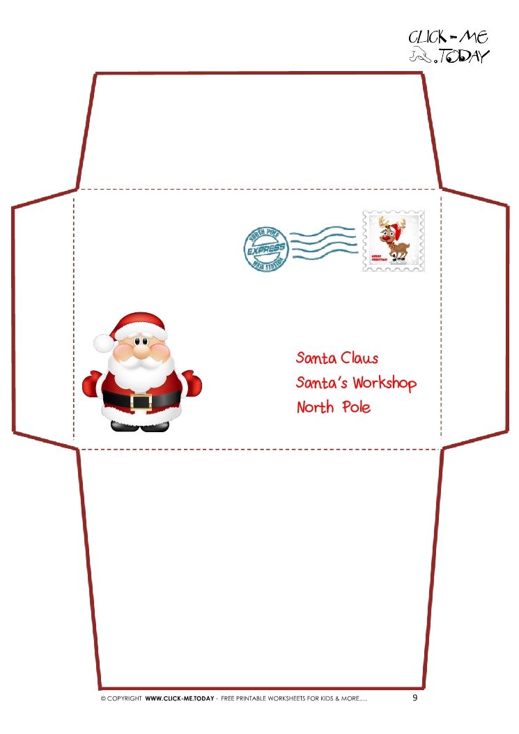 Printable Letter To Santa Claus Envelope Template Cute Santa Stamp 9 Christmas Envelope Template Christmas Envelopes Christmas Lettering