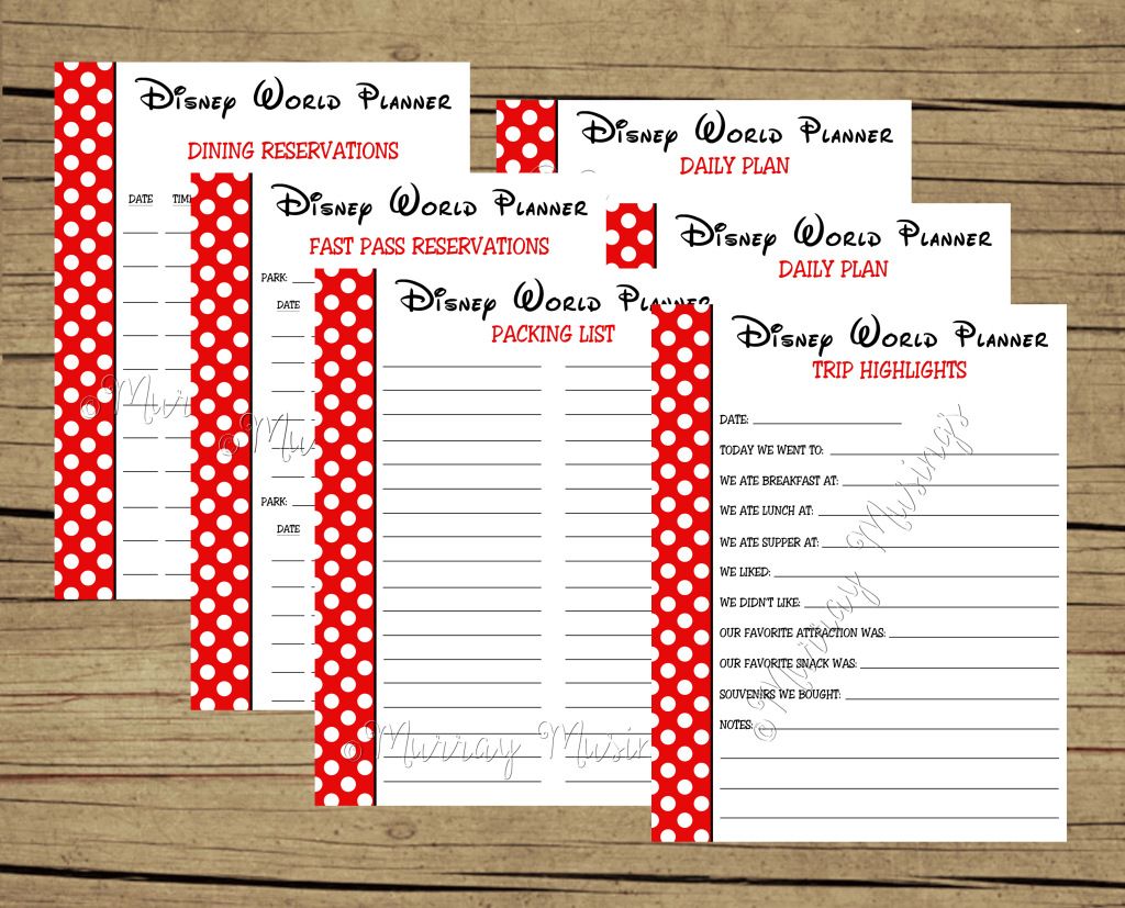 Free Printable Disney World Vacation Planner Freeprintable Disney Planner Disney World Vacation Vacation Planner