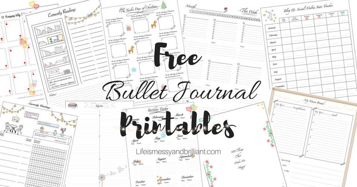 Free Bullet Journal Printables Bullet Journal Print Bullet Journal Free Printables Bullet Journal Printables
