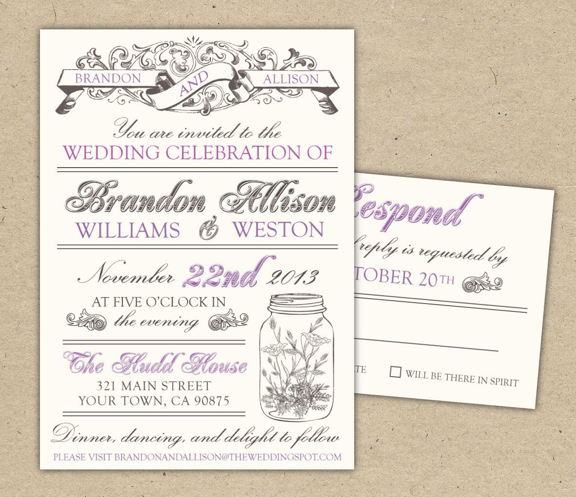 Free Printable Vintage Wedding Invitation Templates