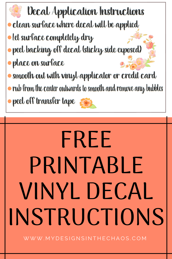 Decal Application Instructions Printable My Designs In The Chaos Printable Vinyl Free Vinyl Decals Car Decals Vinyl