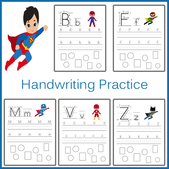 Handwriting Practice Superhero One Beautiful Home Superhero Classroom Theme Superhero Preschool Preschool Writing