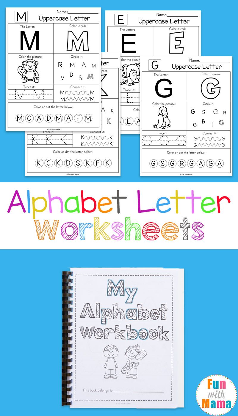 Printable Alphabet Worksheets To Turn Into A Workbook Fun With Mama Preschool Letters Alphabet Letter Worksheets Letter Recognition Worksheets