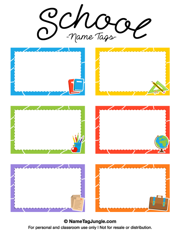 Printable School Name Tags Name Tag For School School Name Labels Name Tag Templates