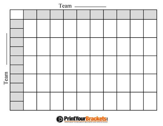Printable Nfl Football 50 Square Grid Office Pool Superbowl Squares Football Squares Template Football Squares