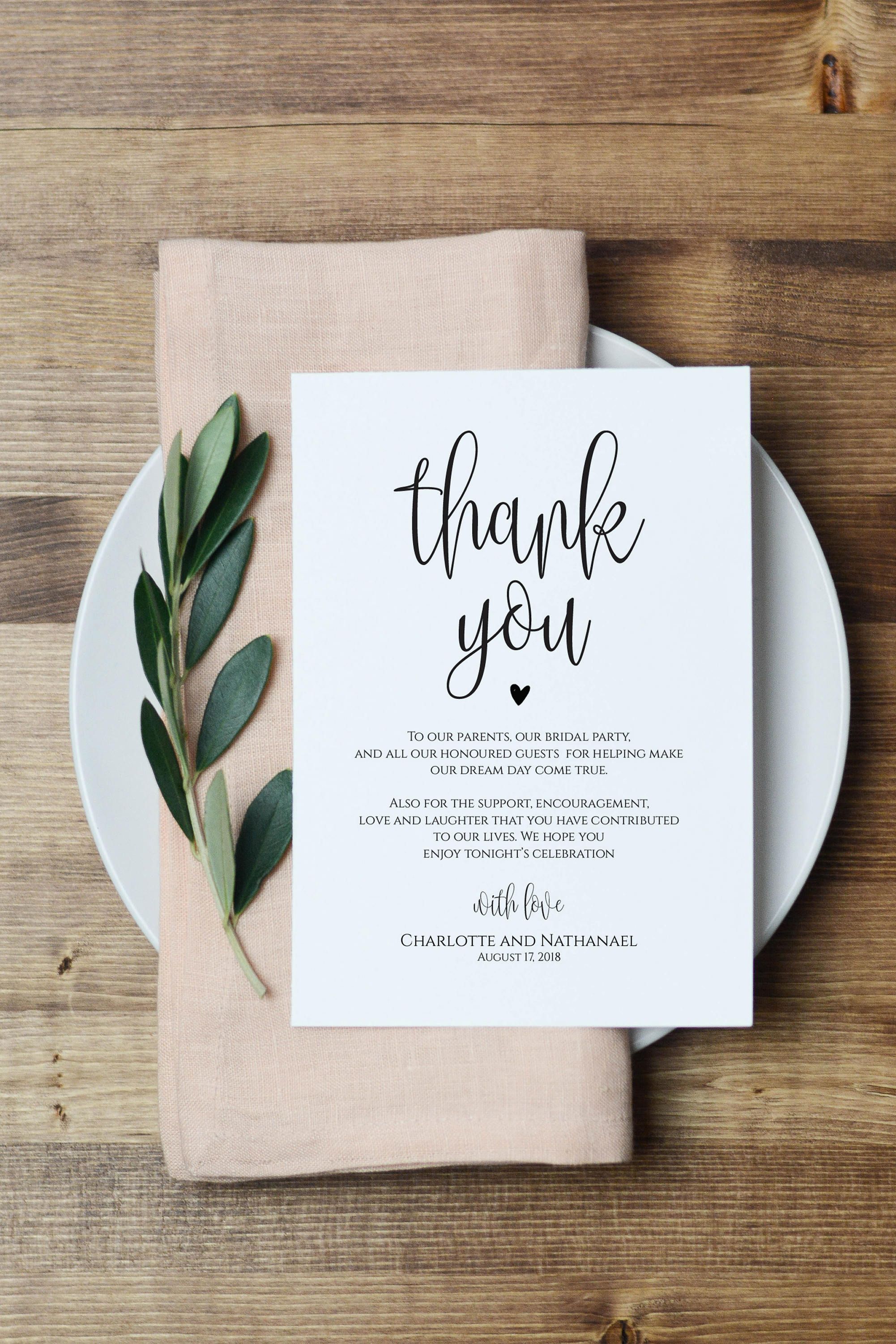 Wedding Thank You Note Printable Thank You Card Template Instant Download Edit With Templett Wlp Ele 461 Wedding Thank You Thank You Card Template Wedding Thank You Cards