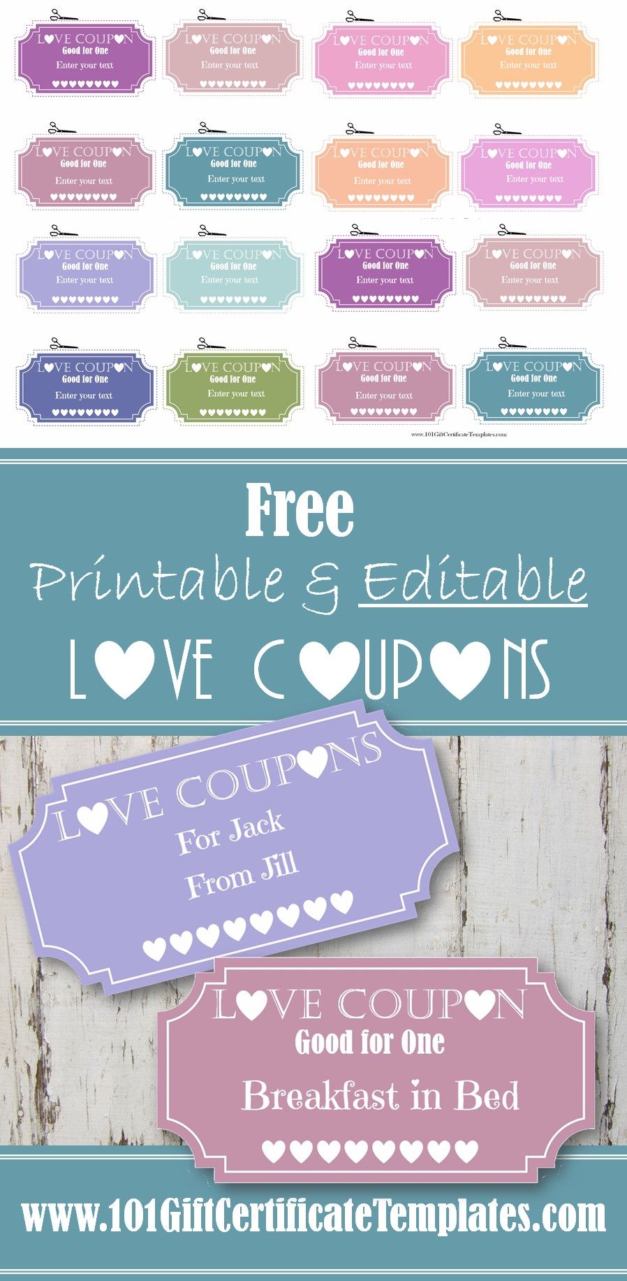 Free Printable Love Coupons That Can Be Personalized And Edited Before You Print Instant Free Coupon Template Coupon Template Free Printable Gift Certificates