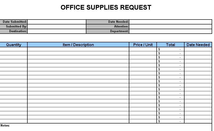 Free Office Supply List Template Free Online Business Document Templates Office Supplies Request Office Supplies List List Template Templates