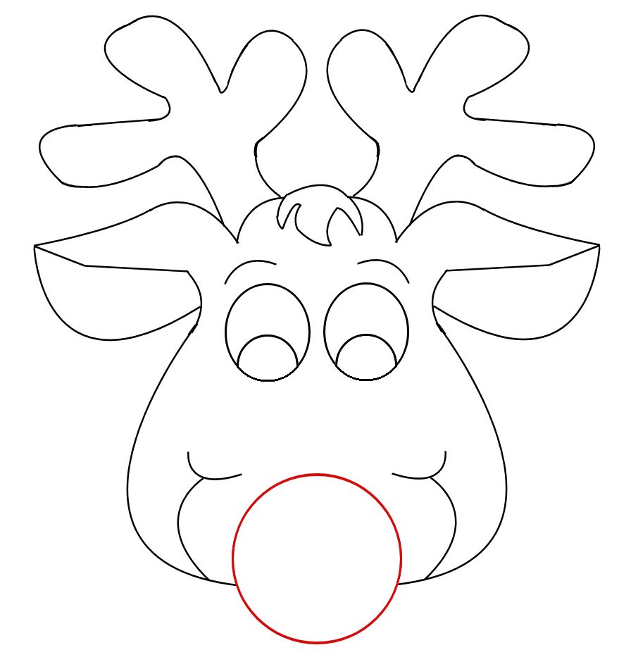 Rudolph Reindeer Template Christmas Ornament Template Christmas Stencils Felt Christmas Ornaments