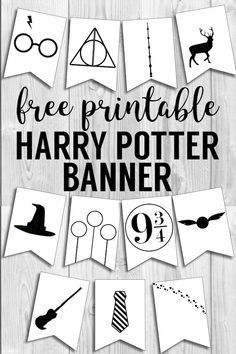 Harry Potter Banner Free Printable Decor Paper Trail Design Harry Potter Banner Harry Potter Printables Harry Potter Printables Free