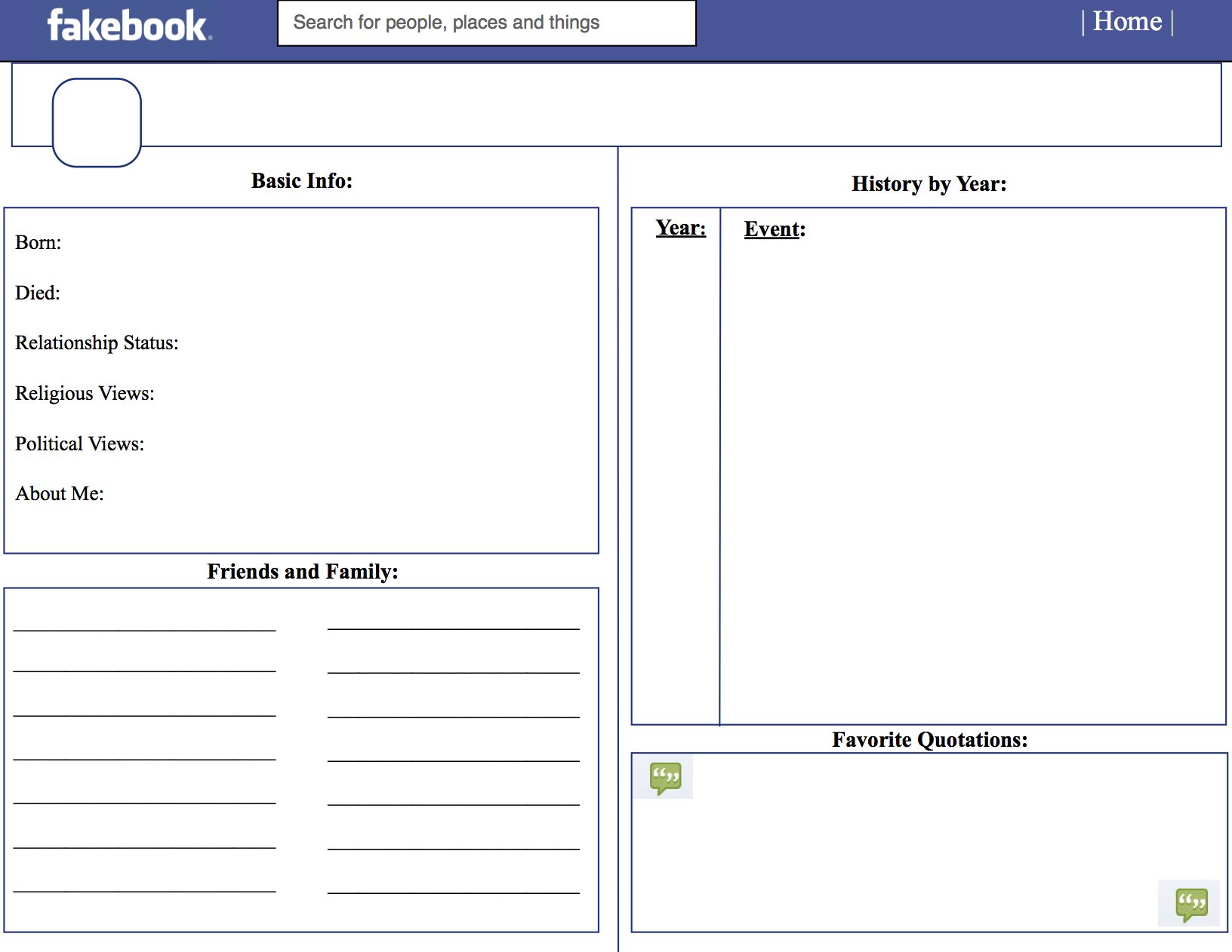 Facebook Template For Teachers Facebook Templates Facebook Profile Template Binder Spine Labels