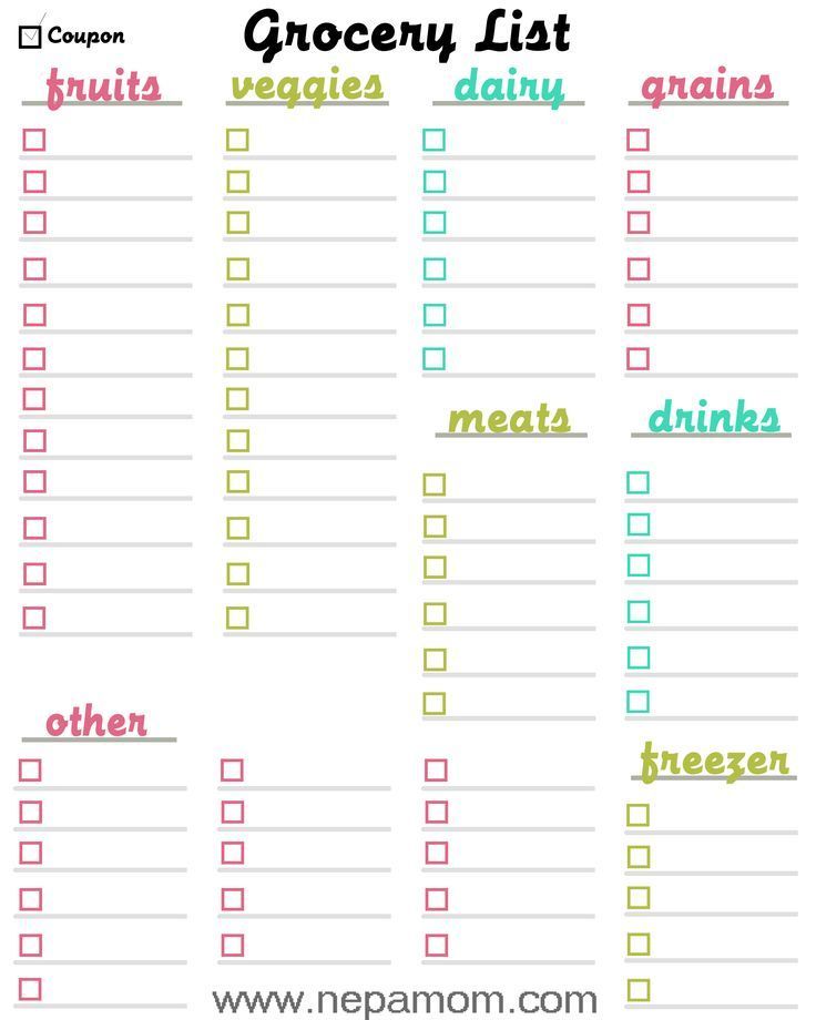 Use This Printable Grocery List To Help You Stay Organized And Keep Your Grocery Shopping List Template Grocery List Printable Printable Grocery List Template