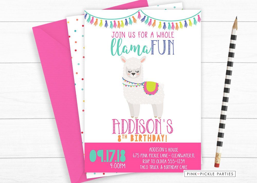 Free Llama Invitation Template Printable Llama Birthday Baby Shower Templates Birthday Printables