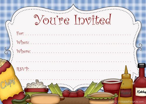Free Picnic Bbq Or Cookout Invitation Party Invite Template Free Printable Party Invitations Picnic Invitations