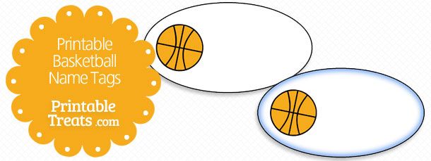 Printable Basketball Name Tags Name Tags Basketball Printables