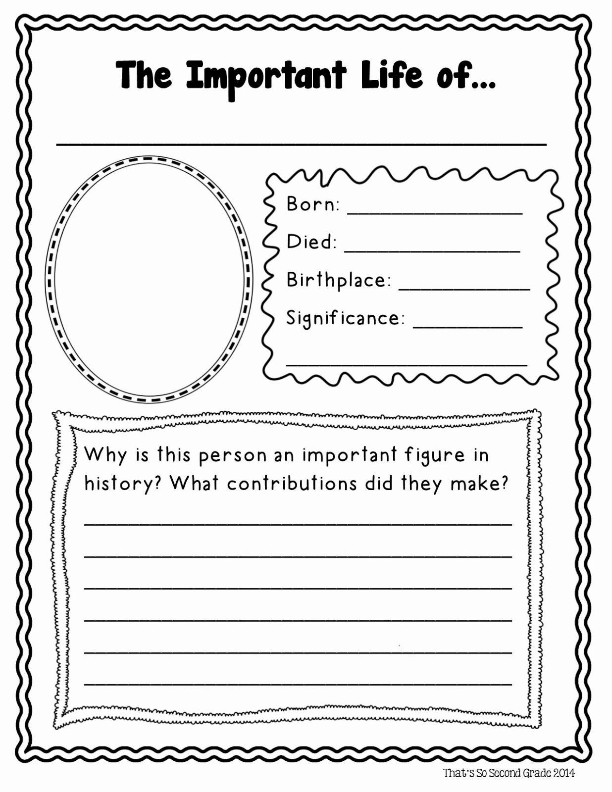 Autobiography Template For Elementary Students Beautiful Elementary Famous Person Research Biography Book Report Template Social Studies Book Report Templates