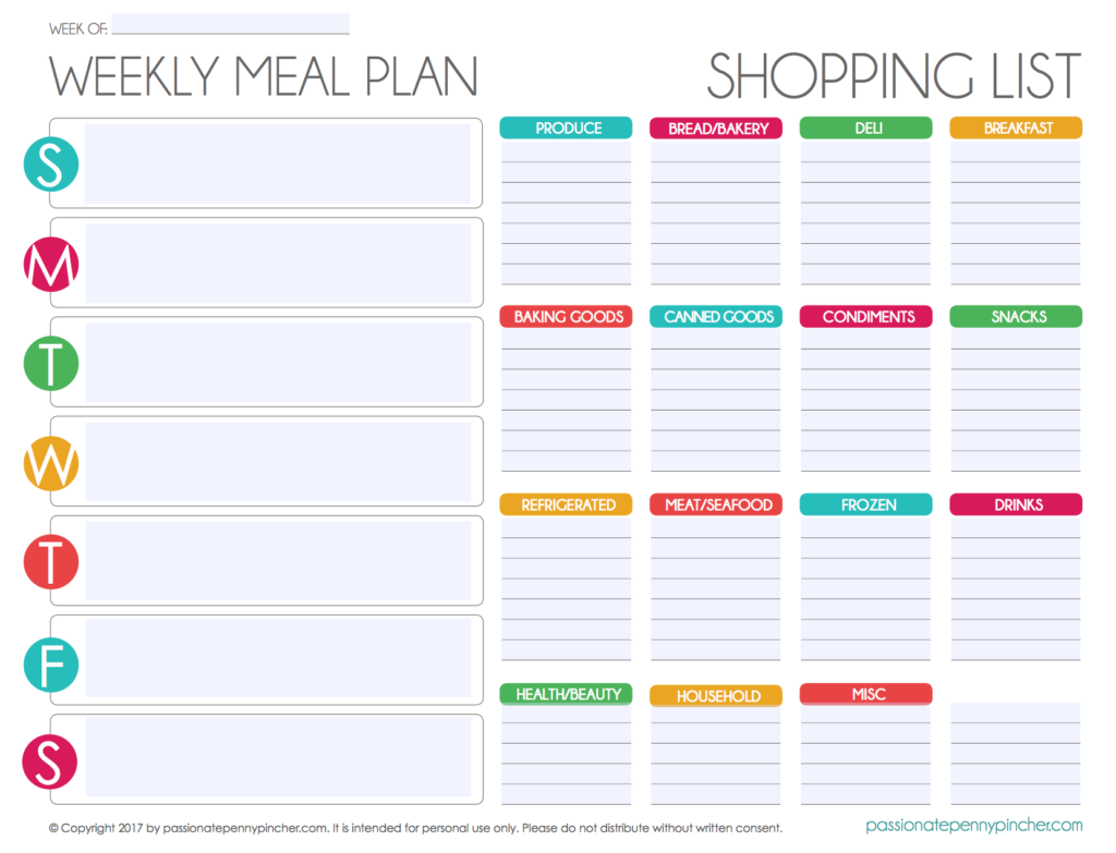 Free Editable Menu Plan And Grocery List Meal Planning Template Menu Planning Printable Meal Planner Printable