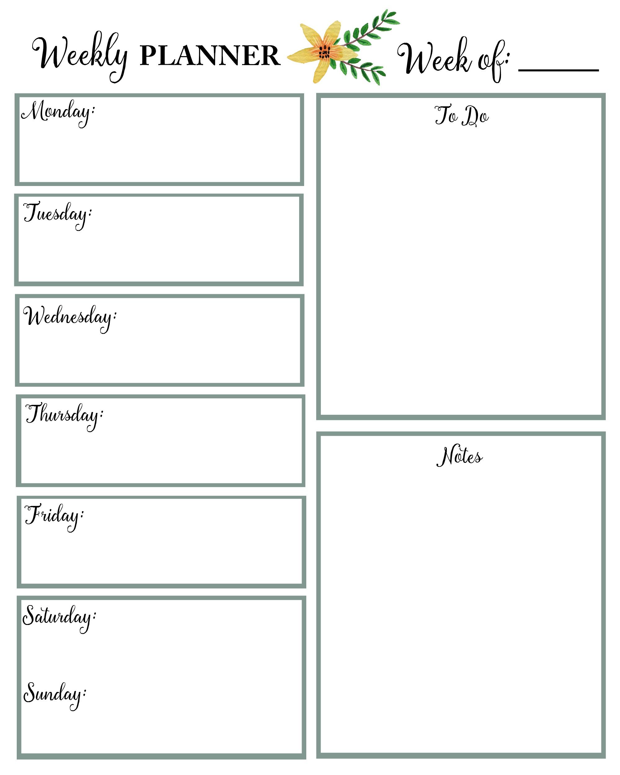 2021 Free Printable Monthly Calendar Planner Pages Weekly Planner Free Weekly Planner Free Printable Free Weekly Planner Templates