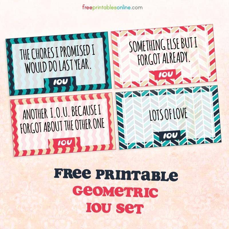 Geometric Printable Iou Coupons Free Printables Online Coupon Template Geometric Printable Printable Vouchers