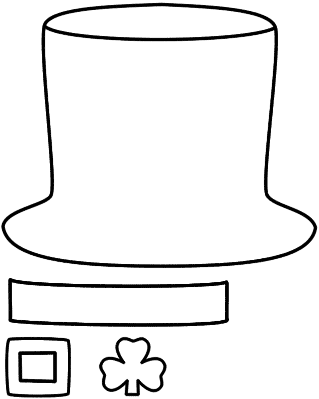 Leprechaun Hat Paper Craft Black And White Template St Patricks Day Crafts For Kids St Patrick S Day Crafts St Patrick Day Activities