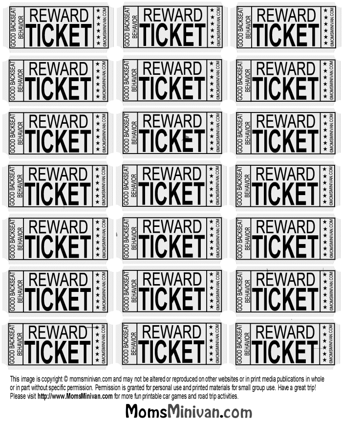 Travel Tickets For Kids Printable Page Kids Rewards Reward System For Kids Printables Kids