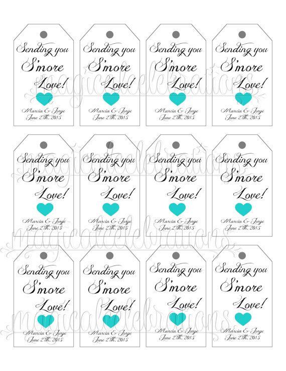 S Mores Favor Tags Smores Wedding Tags Weddings Smore Wedding Favor Tags Smore Smores Printabl Wedding Favor Tags Wedding Favor Tags Printable Wedding Tags