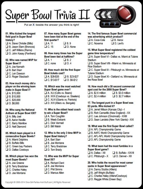 Super Bowl Trivia Questions Last Updated Jan 13 2020 Super Bowl Trivia Super Bowl Superbowl Party Games