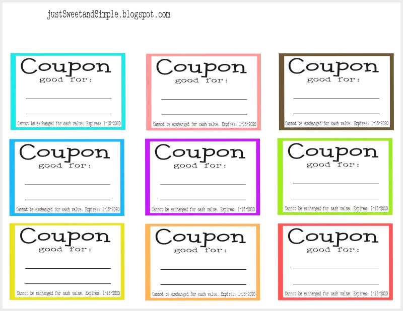 Blank Coupon Template Printable New Free Blank Coupons To Print New Printable Birthday 36 Printable Coupon Book Coupon Book Diy Coupon Book