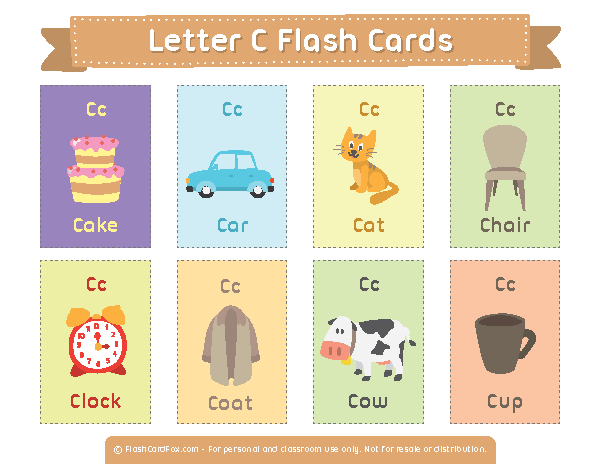 Free Printable Letter C Flash Cards Download Them In Pdf Format At Http Flashcardfox Com Download Lette Flashcards Printable Flash Cards Flashcards For Kids