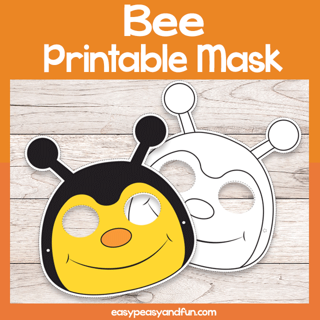 Printable Bee Mask Template Bee Printables Unicorn Coloring Pages Mask Template