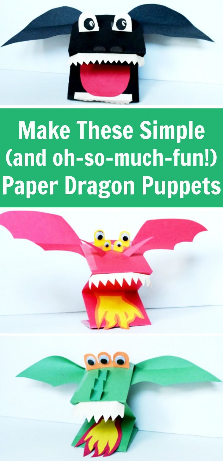 Easy Paper Dragon Puppets That Look Awesome Dragon Puppet Puppet Crafts Construction Paper Crafts